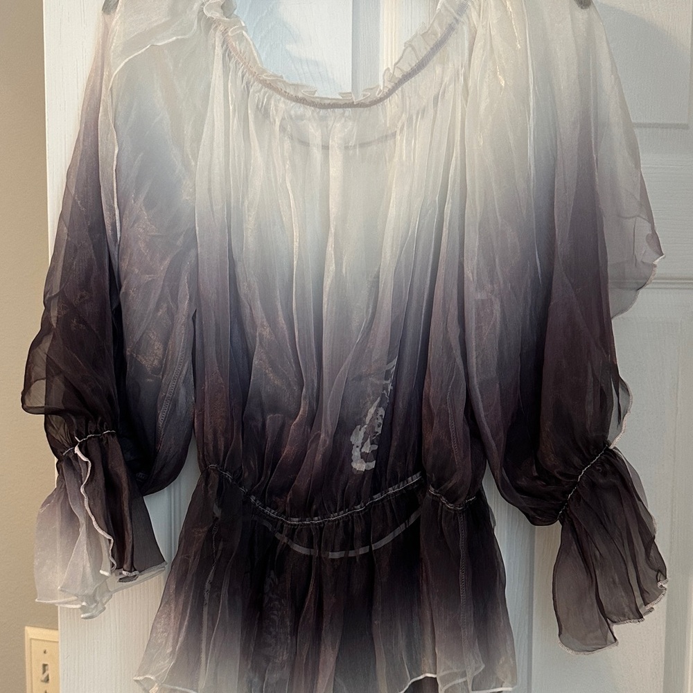 Elegant Black and Gray Women's Top